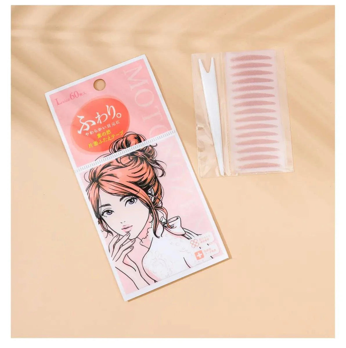 MOTONOZEN 单面双眼皮贴 L型 60枚 自然隐形 提亮眼神