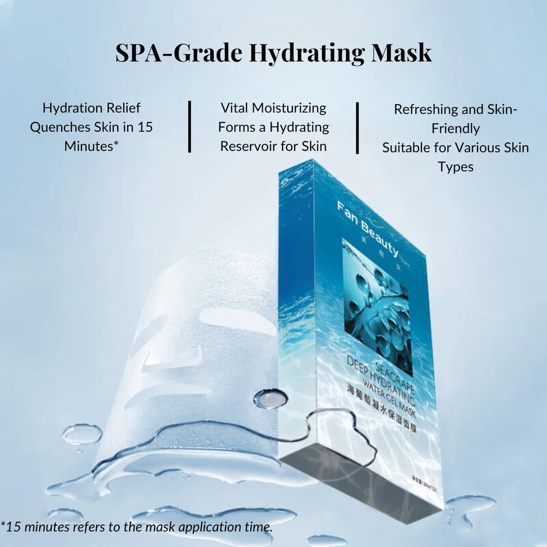 FAN BEAUTY Seagrape Deep Hydrating Water Gel Mask: Glow & Plump (5 Pack)