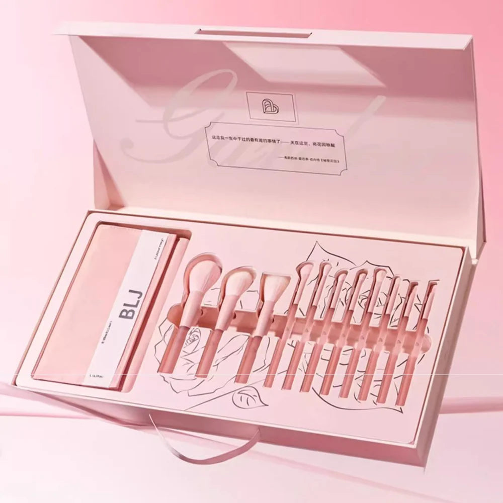 BLJ标记 半糖蜜桃化妆刷礼盒 11支