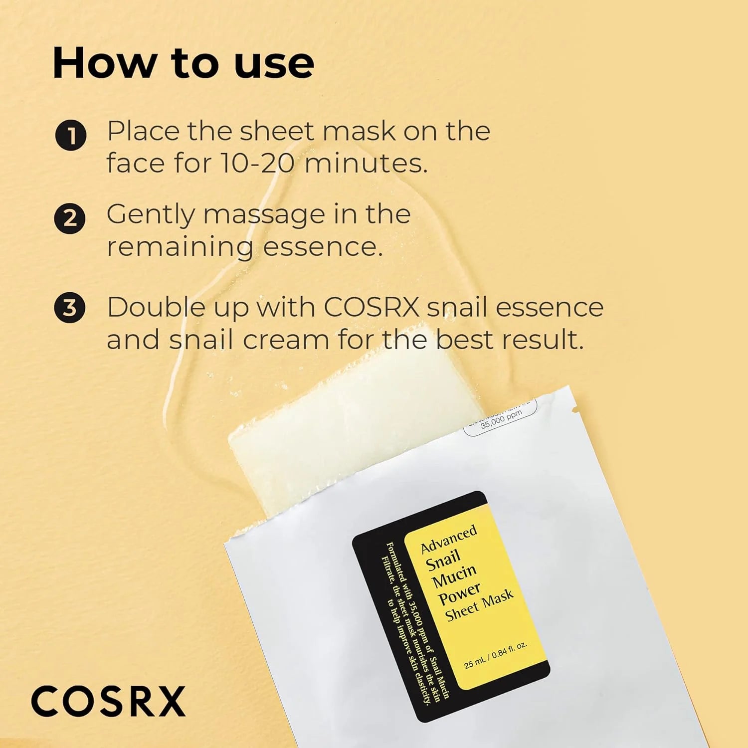 COSRX Advanced Snail Mucin Power Sheet Mask: Repair & Hydration (10 Pcs)