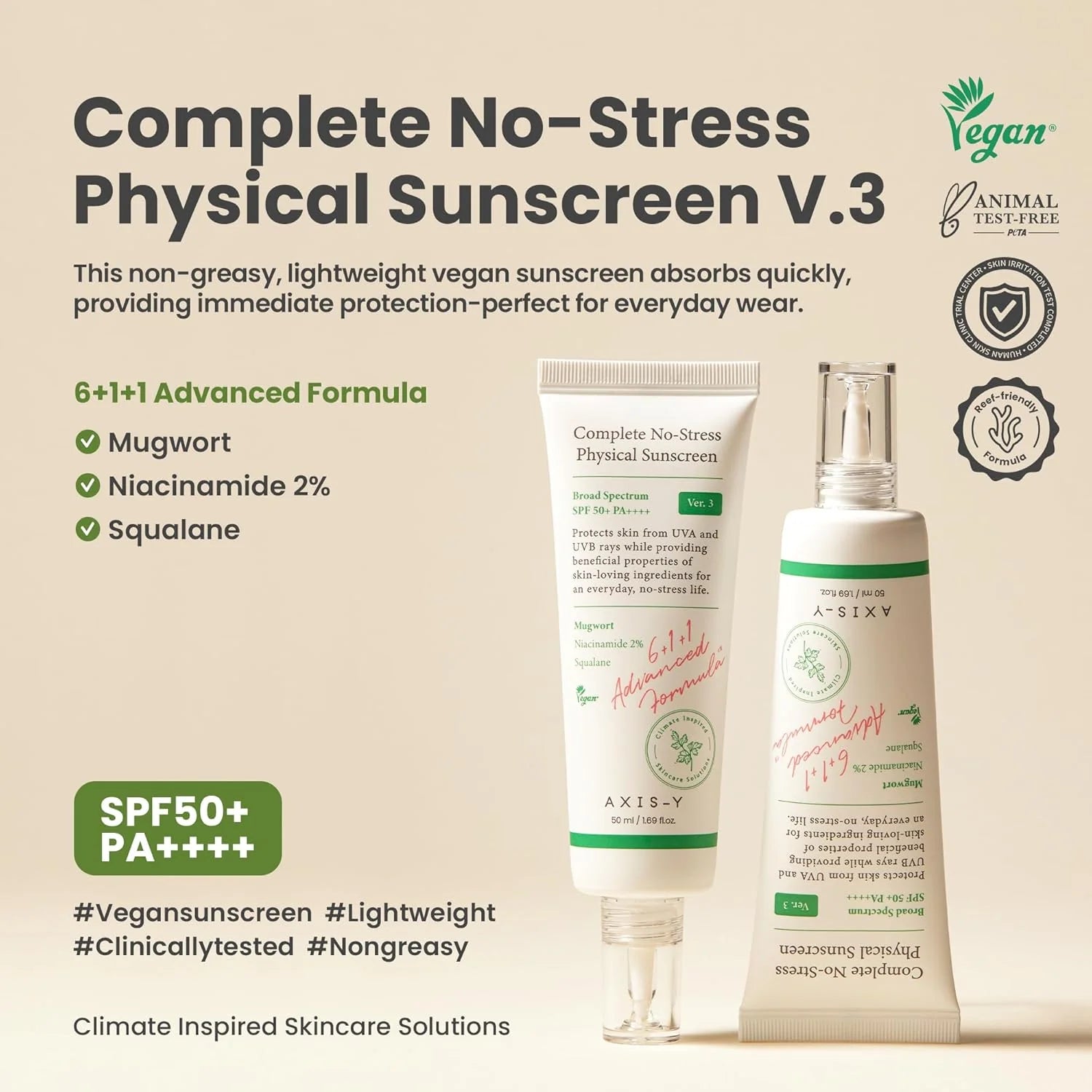 AXIS-Y No-Stress Physical Sunscreen V.3 SPF 50+ (50ml)