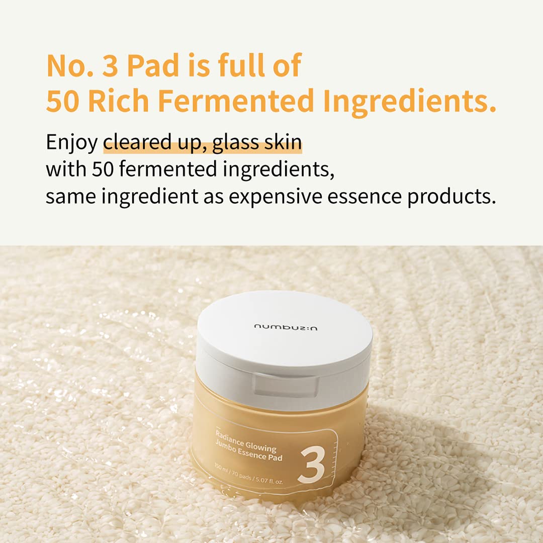 NUMBUZIN No. 3 Radiance Glowing Jumbo Essence Pad 70 Pads