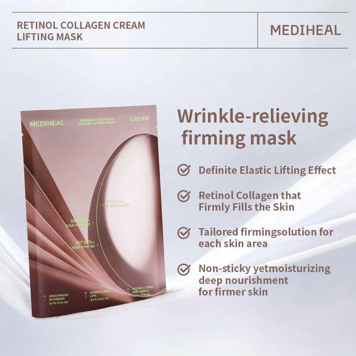 MEDIHEAL Retinol Collagen Cream Lifting Mask (4 Pcs)