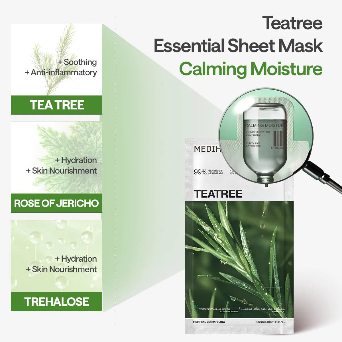 MEDIHEAL Teatree Essential Mask Calming Moisture (10 Pcs)