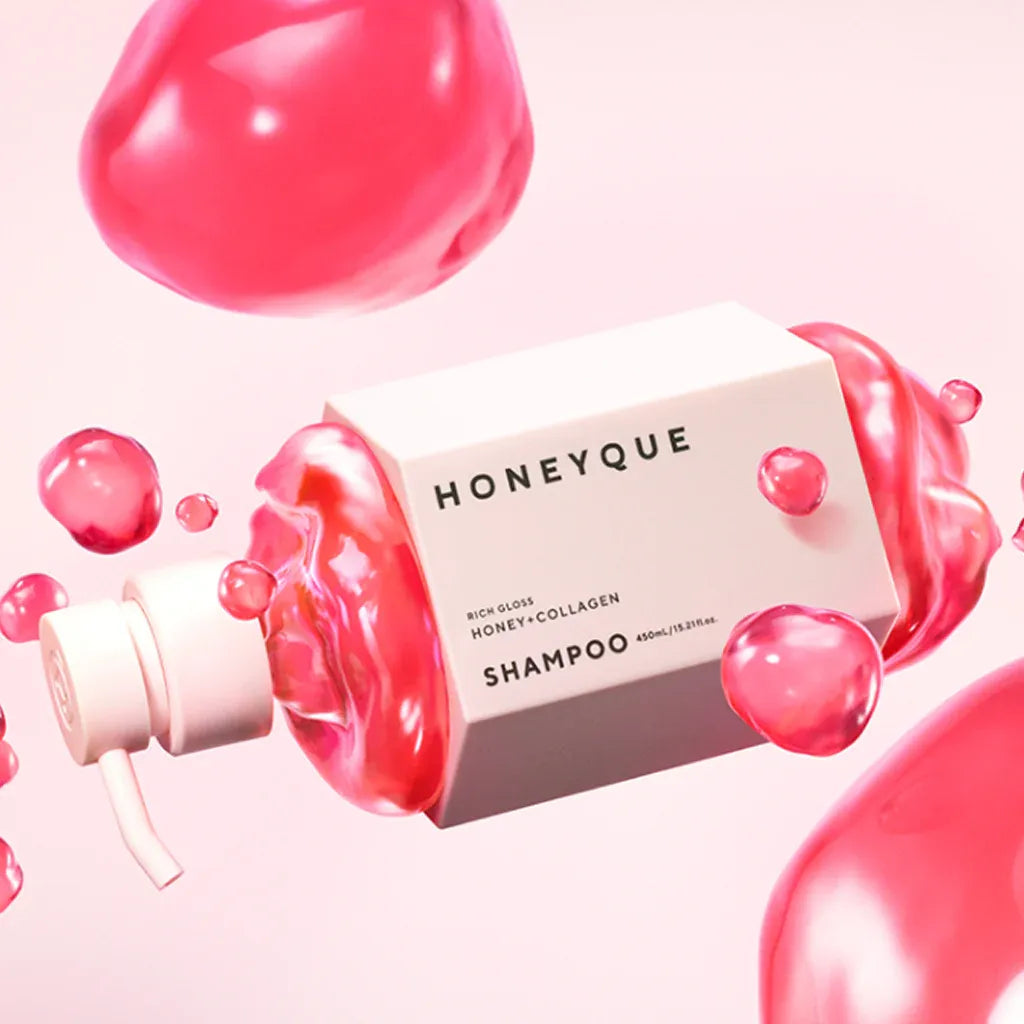 HONEYQUE Rich Gloss Honey + Collagen Shampoo (450ml): High-Shine Hydration