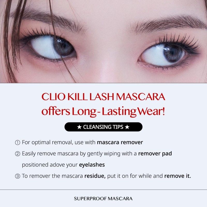 CLIO Kill Lash Superproof Mascara: 01 Long Curling & Smudge-Proof