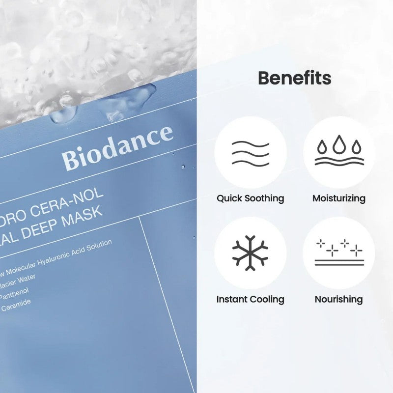 BIODANCE Hydro Cera-nol Real Deep Mask: Hydrating Hydrogel (4-Pack)