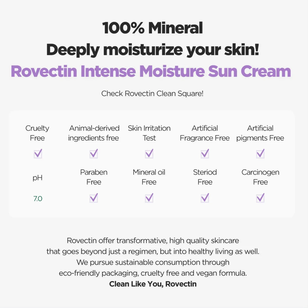 ROVECTIN Intense Moisture Sun Cream SPF50+ 50ml